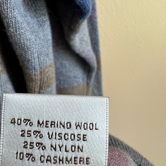 NWT PETER MILLAR Stripe Pullover Sweater size Medium Wool Cashmere Blend $245 - Picture 8 of 8